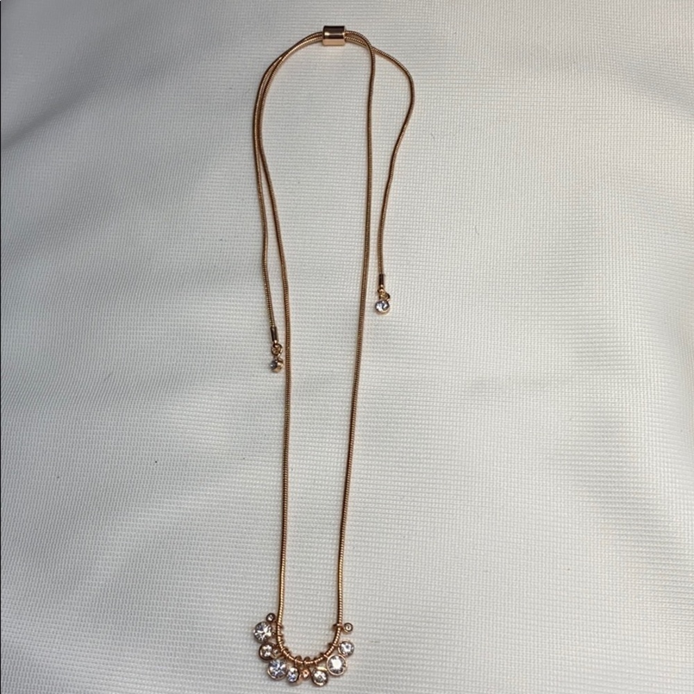 Rose gold adjustable slider necklace